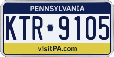 PA license plate KTR9105