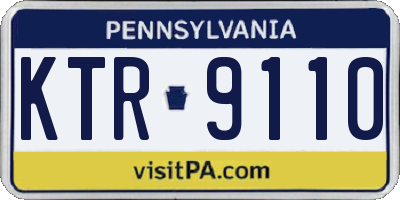 PA license plate KTR9110