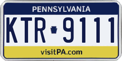 PA license plate KTR9111