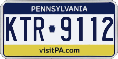 PA license plate KTR9112