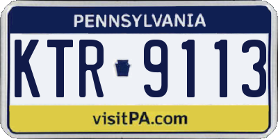 PA license plate KTR9113