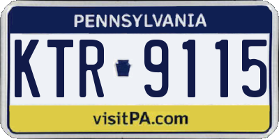 PA license plate KTR9115