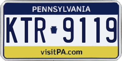 PA license plate KTR9119