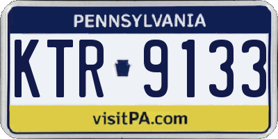 PA license plate KTR9133