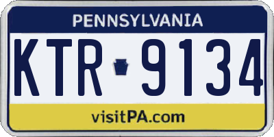 PA license plate KTR9134