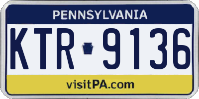 PA license plate KTR9136