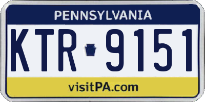 PA license plate KTR9151