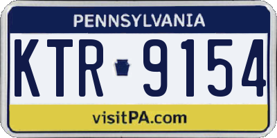 PA license plate KTR9154