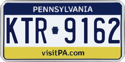 PA license plate KTR9162