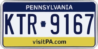 PA license plate KTR9167