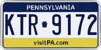 PA license plate KTR9172
