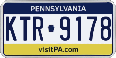 PA license plate KTR9178