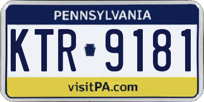PA license plate KTR9181