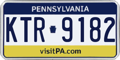 PA license plate KTR9182