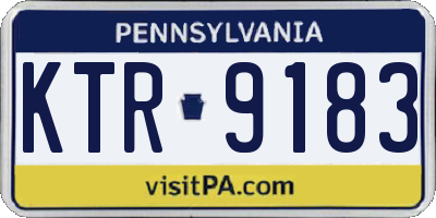 PA license plate KTR9183