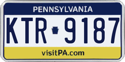 PA license plate KTR9187