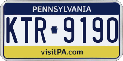 PA license plate KTR9190