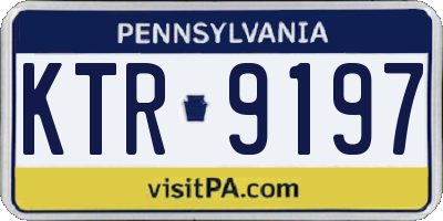 PA license plate KTR9197