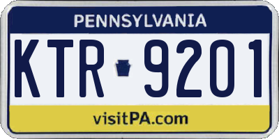 PA license plate KTR9201