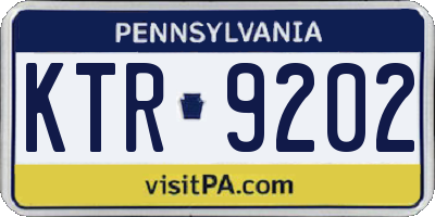 PA license plate KTR9202