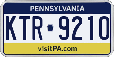 PA license plate KTR9210