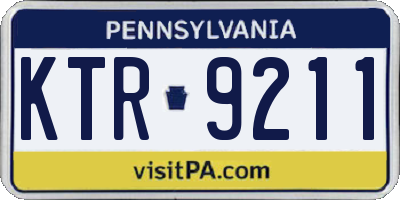 PA license plate KTR9211
