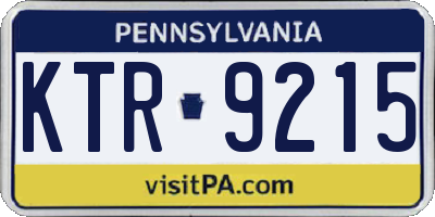 PA license plate KTR9215