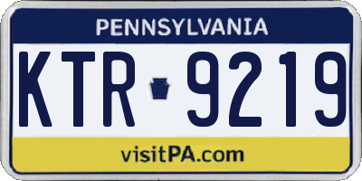 PA license plate KTR9219