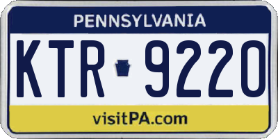 PA license plate KTR9220