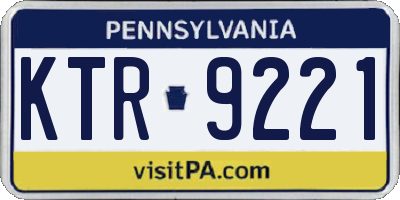 PA license plate KTR9221