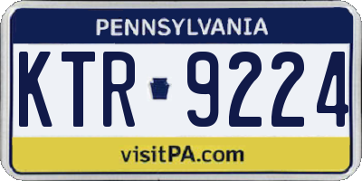 PA license plate KTR9224