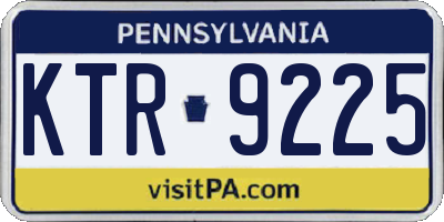 PA license plate KTR9225