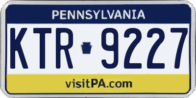 PA license plate KTR9227