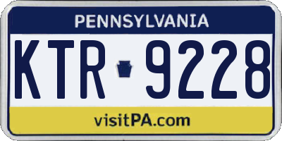 PA license plate KTR9228