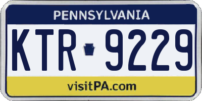 PA license plate KTR9229