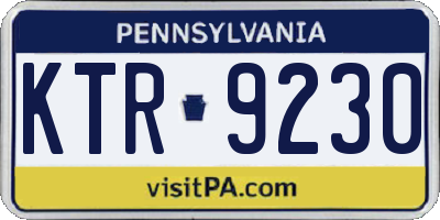 PA license plate KTR9230