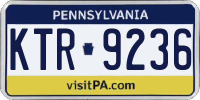 PA license plate KTR9236
