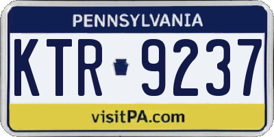 PA license plate KTR9237