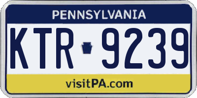 PA license plate KTR9239