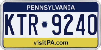 PA license plate KTR9240