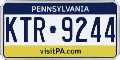 PA license plate KTR9244