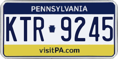 PA license plate KTR9245