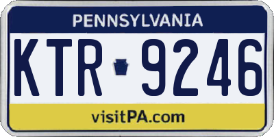 PA license plate KTR9246