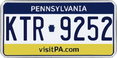 PA license plate KTR9252