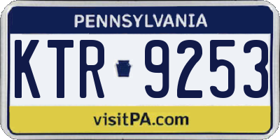 PA license plate KTR9253
