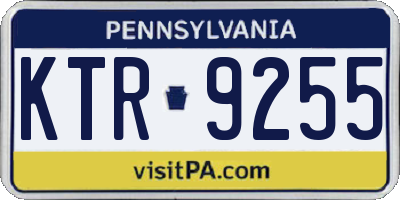 PA license plate KTR9255