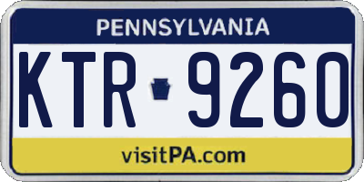 PA license plate KTR9260