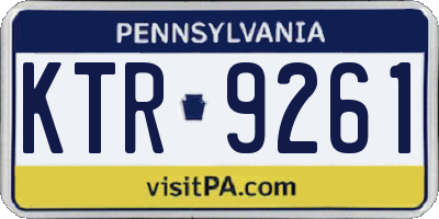 PA license plate KTR9261