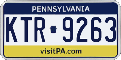 PA license plate KTR9263