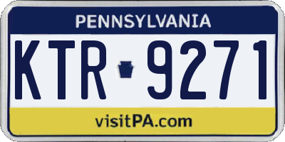 PA license plate KTR9271